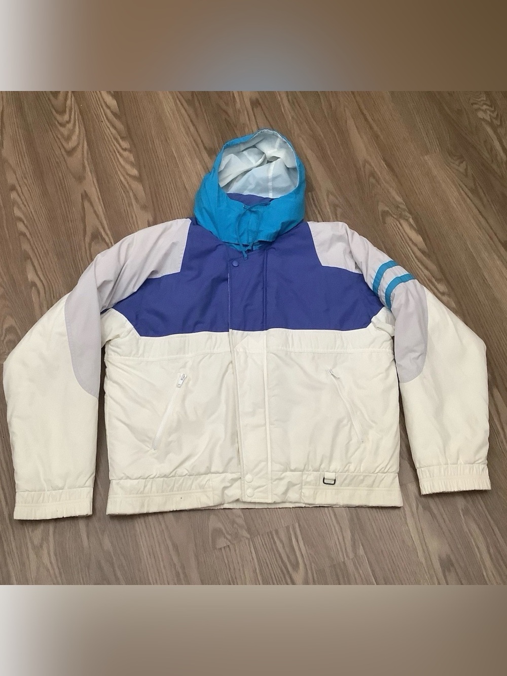 Vintage Sport Obermeyer Sonar Ski Jacket Men’s Large Colorblock White Purple 90s